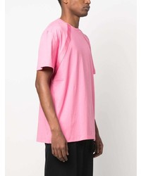 T-shirt à col rond rose Alexander McQueen