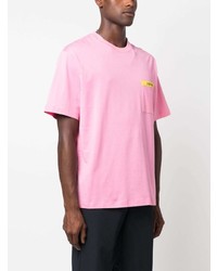 T-shirt à col rond rose Ferrari
