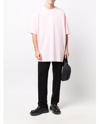 T-shirt à col rond rose Vetements