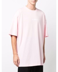 T-shirt à col rond rose Vetements