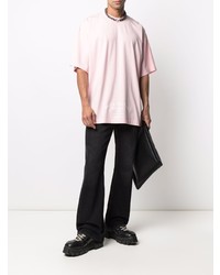 T-shirt à col rond rose Vetements