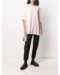 T-shirt à col rond rose Vetements