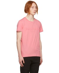 T-shirt à col rond rose Balmain