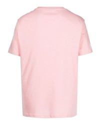 T-shirt à col rond rose Moschino