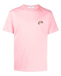 T-shirt à col rond rose MAISON KITSUNÉ