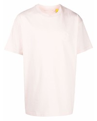 T-shirt à col rond rose Moncler