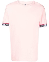 T-shirt à col rond rose Moschino