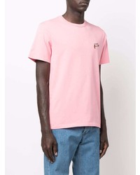 T-shirt à col rond rose MAISON KITSUNÉ