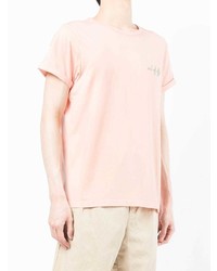 T-shirt à col rond rose Maison Labiche