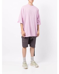 T-shirt à col rond rose Rick Owens DRKSHDW