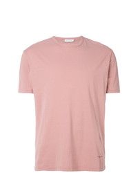T-shirt à col rond rose Paolo Pecora
