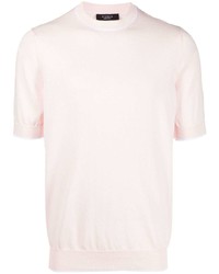 T-shirt à col rond rose Peserico