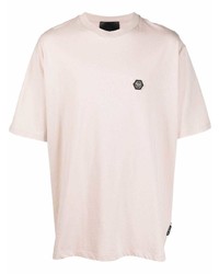 T-shirt à col rond rose Philipp Plein