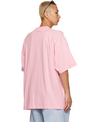 T-shirt à col rond rose Vetements