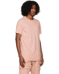 T-shirt à col rond rose Rick Owens DRKSHDW