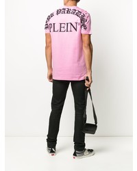 T-shirt à col rond rose Philipp Plein