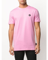 T-shirt à col rond rose Philipp Plein