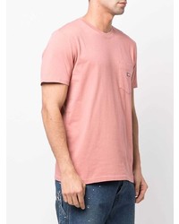 T-shirt à col rond rose Woolrich