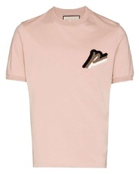 T-shirt à col rond rose Prevu