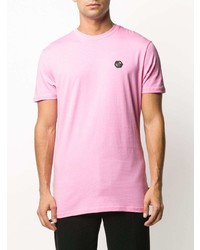 T-shirt à col rond rose Philipp Plein