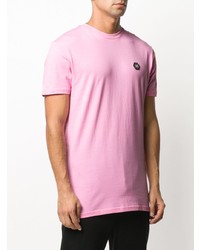 T-shirt à col rond rose Philipp Plein