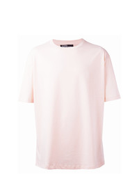 T-shirt à col rond rose Raf Simons