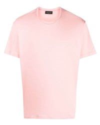 T-shirt à col rond rose Roberto Collina