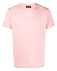 T-shirt à col rond rose Roberto Collina