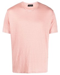 T-shirt à col rond rose Roberto Collina