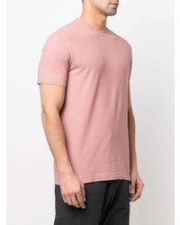 T-shirt à col rond rose Zanone