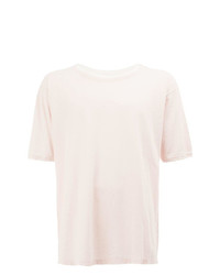 T-shirt à col rond rose Saint Laurent