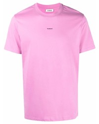 T-shirt à col rond rose Sandro