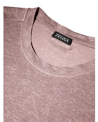 T-shirt à col rond rose Zegna