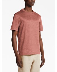 T-shirt à col rond rose Zegna