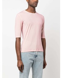 T-shirt à col rond rose MM6 MAISON MARGIELA