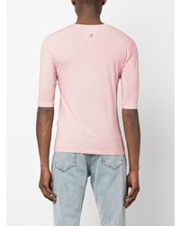 T-shirt à col rond rose MM6 MAISON MARGIELA