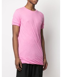 T-shirt à col rond rose Rick Owens