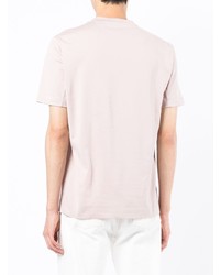 T-shirt à col rond rose Brunello Cucinelli