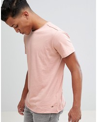 T-shirt à col rond rose Solid