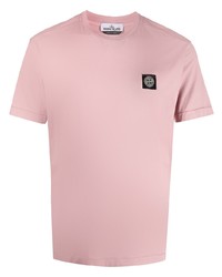 T-shirt à col rond rose Stone Island