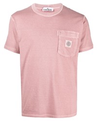 T-shirt à col rond rose Stone Island