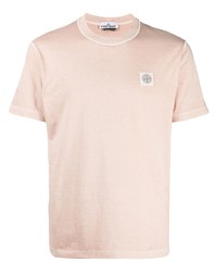 T-shirt à col rond rose Stone Island