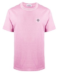 T-shirt à col rond rose Stone Island