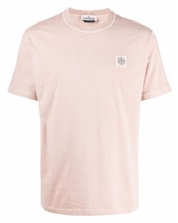 T-shirt à col rond rose Stone Island