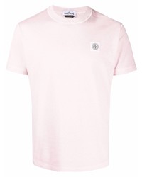 T-shirt à col rond rose Stone Island