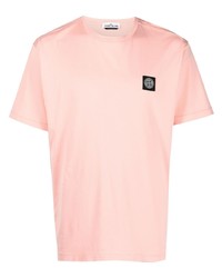 T-shirt à col rond rose Stone Island