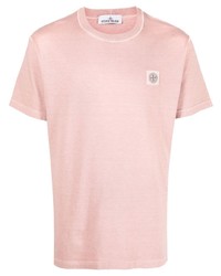 T-shirt à col rond rose Stone Island