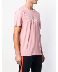 T-shirt à col rond rose Calvin Klein