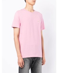 T-shirt à col rond rose BOSS