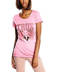 T-shirt à col rond rose True Religion